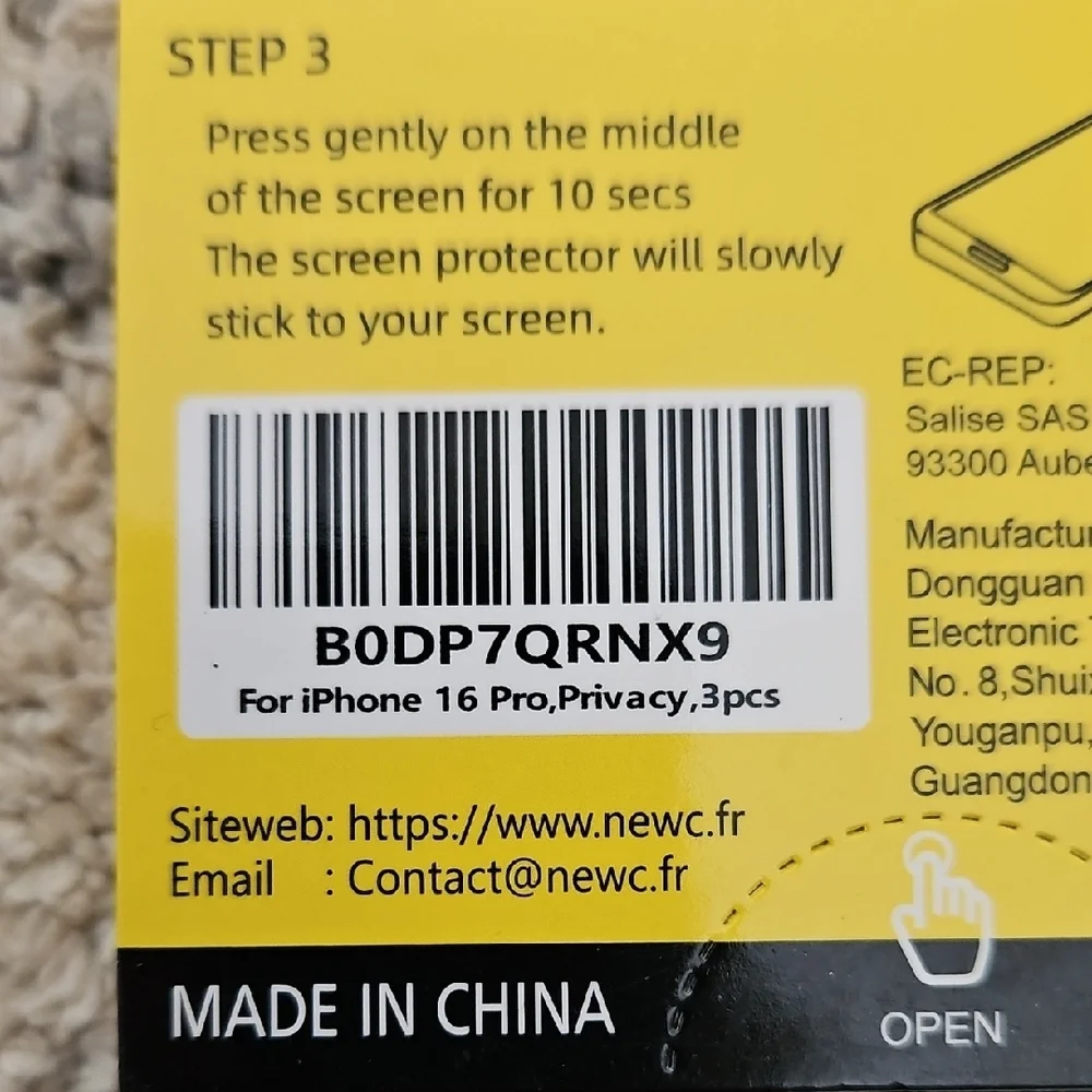 I Phone 16 Pro Privacy Screen Protector 3pcs